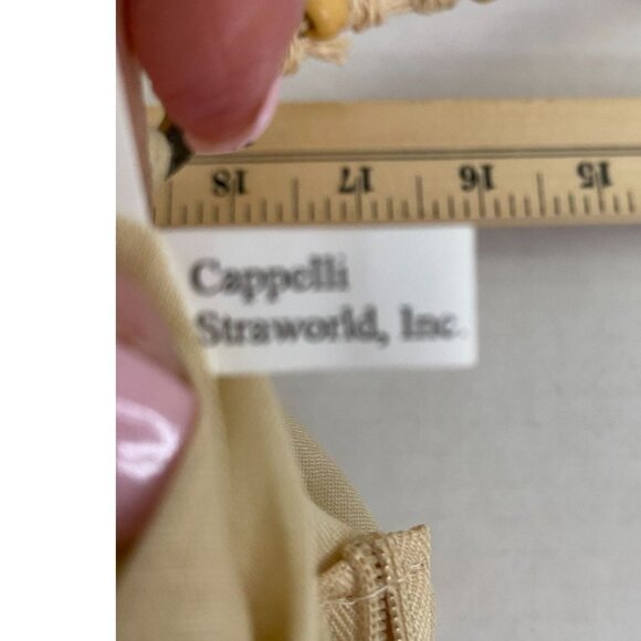 Cappelli NWOT Straw Woven Beige Small Clutch Bag With Rope Handle & Wooden Beads - Picture 8 of 13